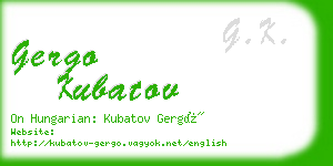 gergo kubatov business card